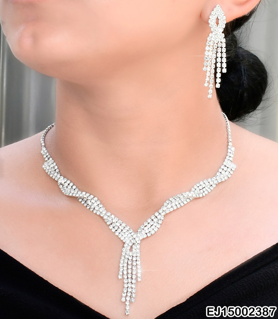 SET PLAT. LINEAS ZIRC ENTRELAZADAS/ARETES CROQUI HOJA ZIRC SE695-300