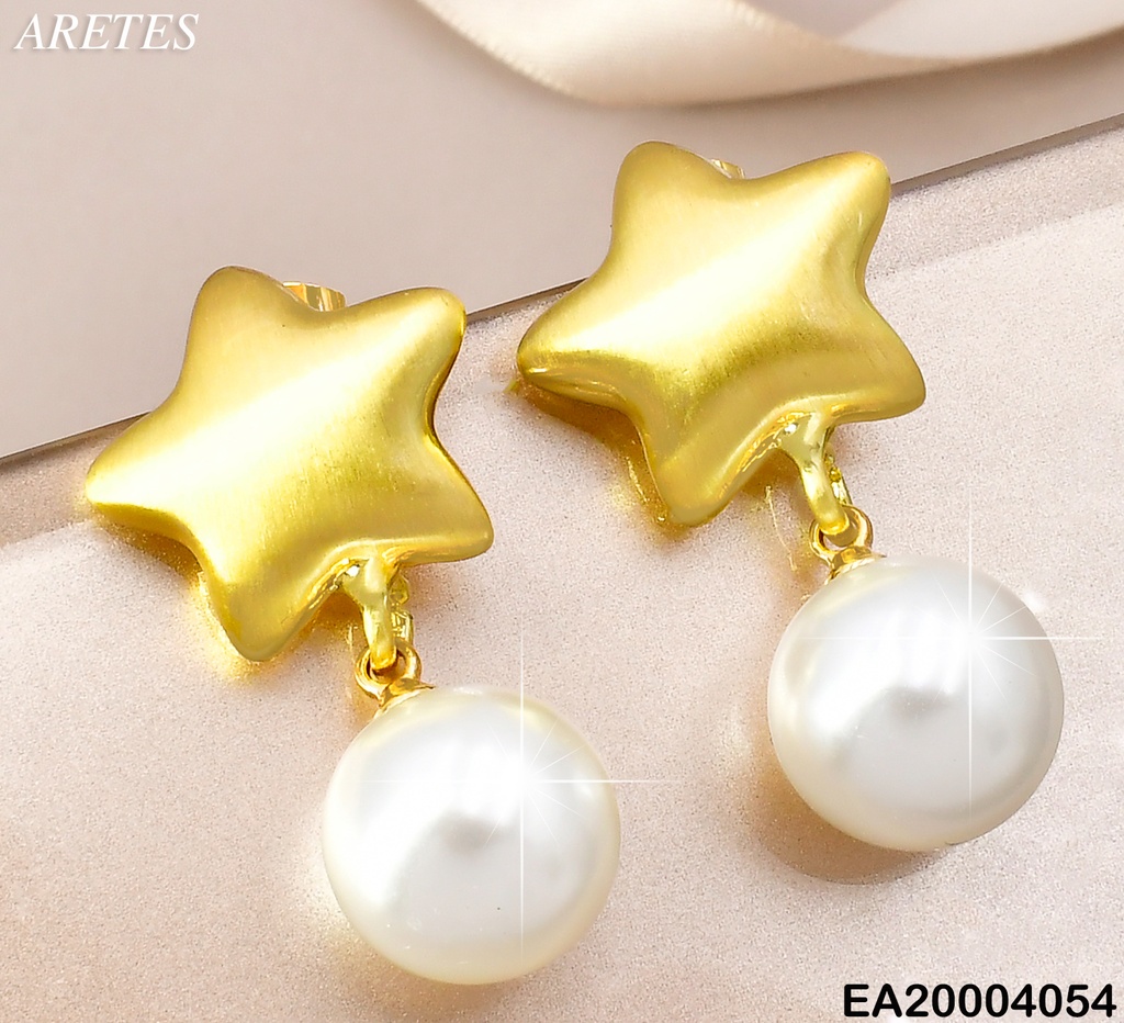ARETES ESTRELLA DOR. C/PERLA COLGANTE EE2192-301