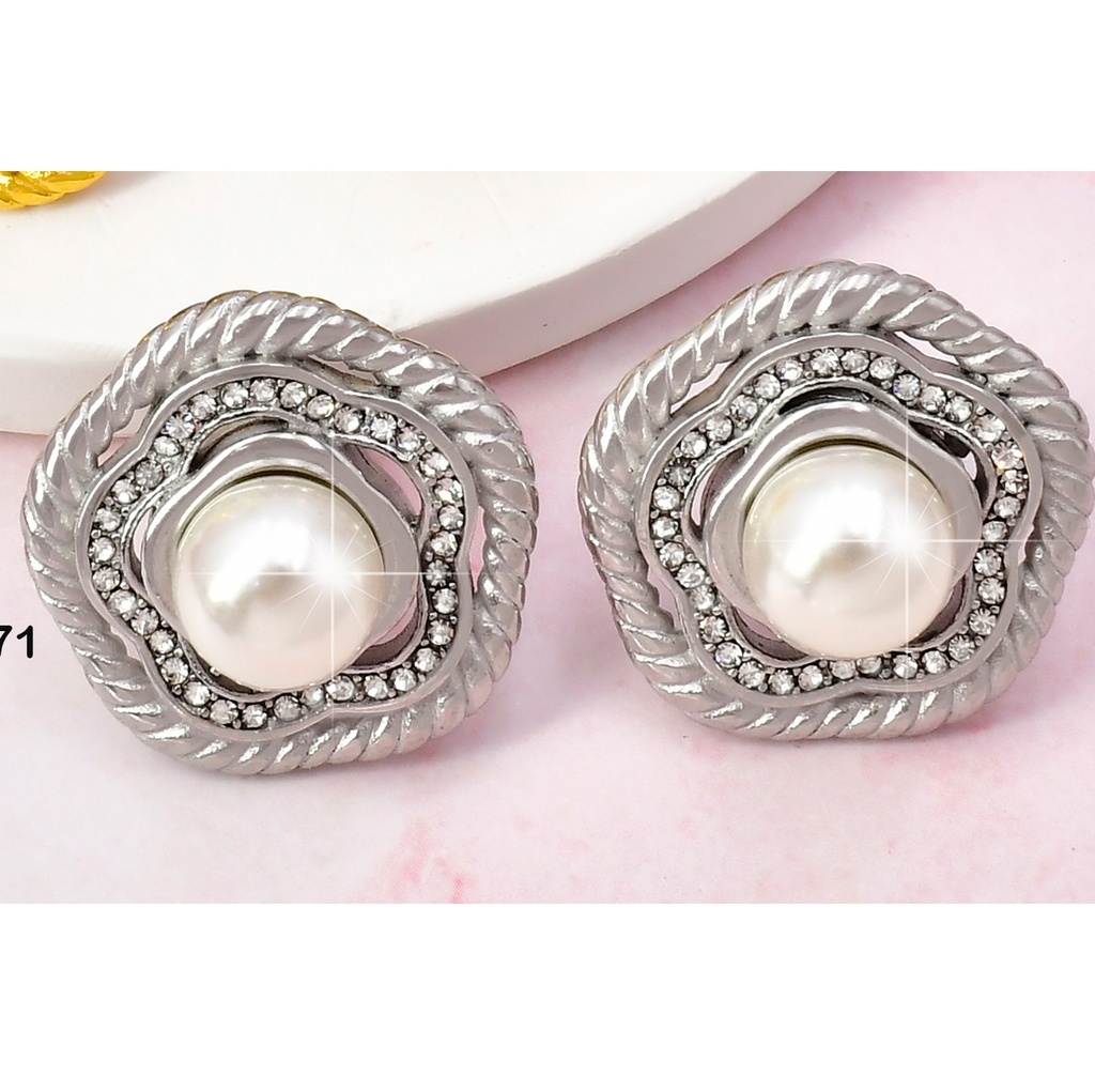 ARETES PLAT.RD TORN/ZIRC/DOR CENTRO PERLA VD085021-113