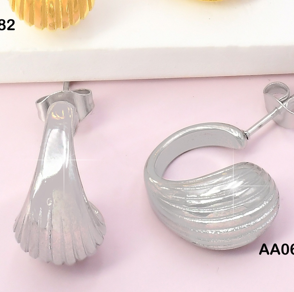 ARETES PLAT. "C" RAYAS VERTICALES VD085031-113