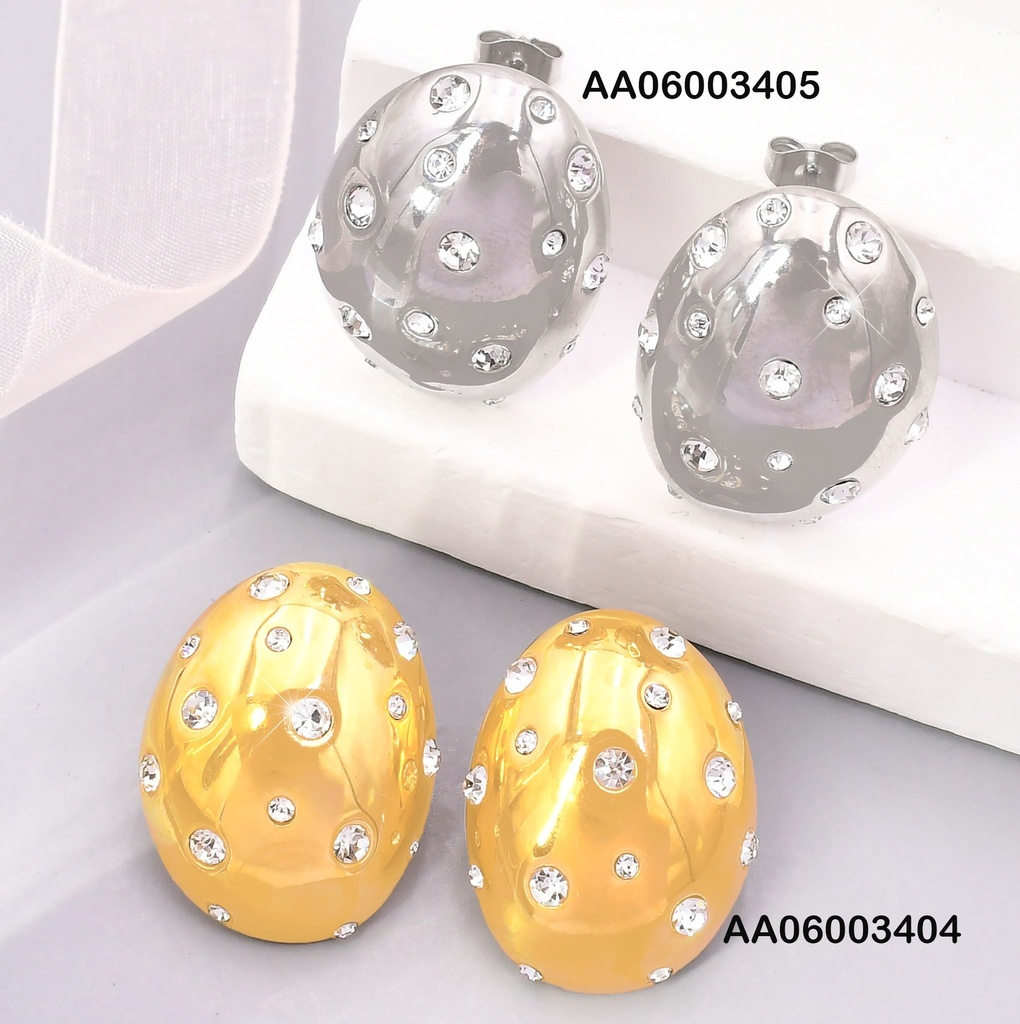 ARETES PLAT. OVALO ZIRC.INCRUSTADAS VD085052-113