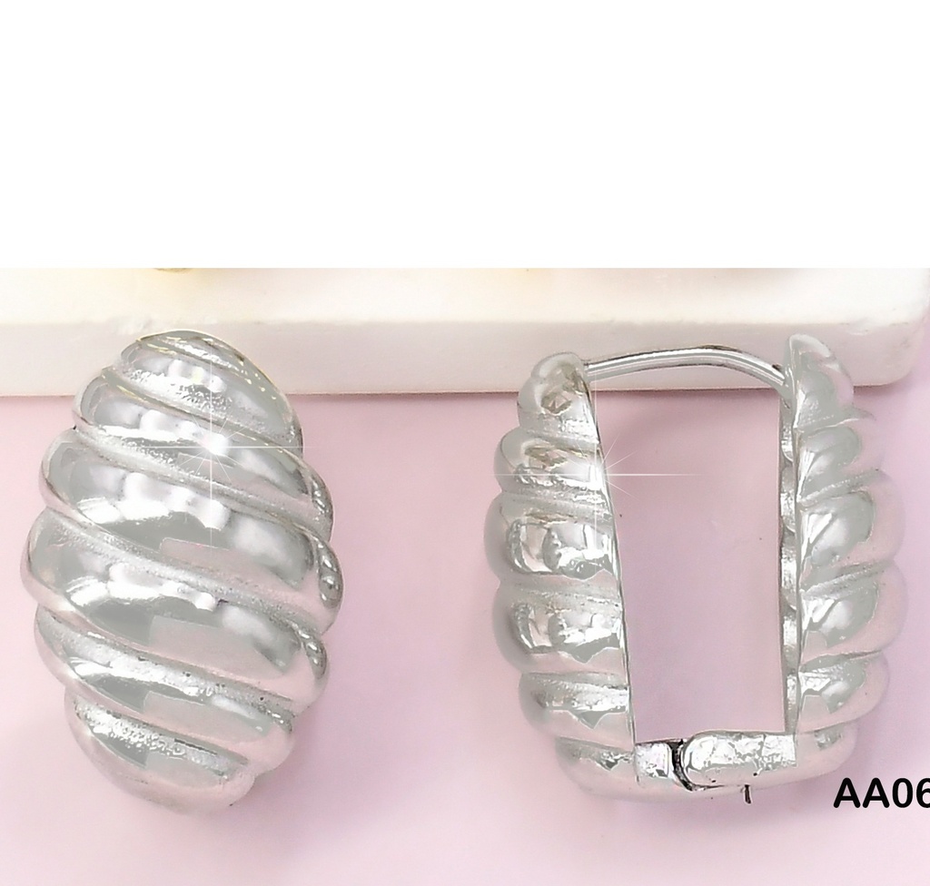 ARETES PLAT. DOBLE CARA OV.LINEAS DIAGONAL  VD085059-113