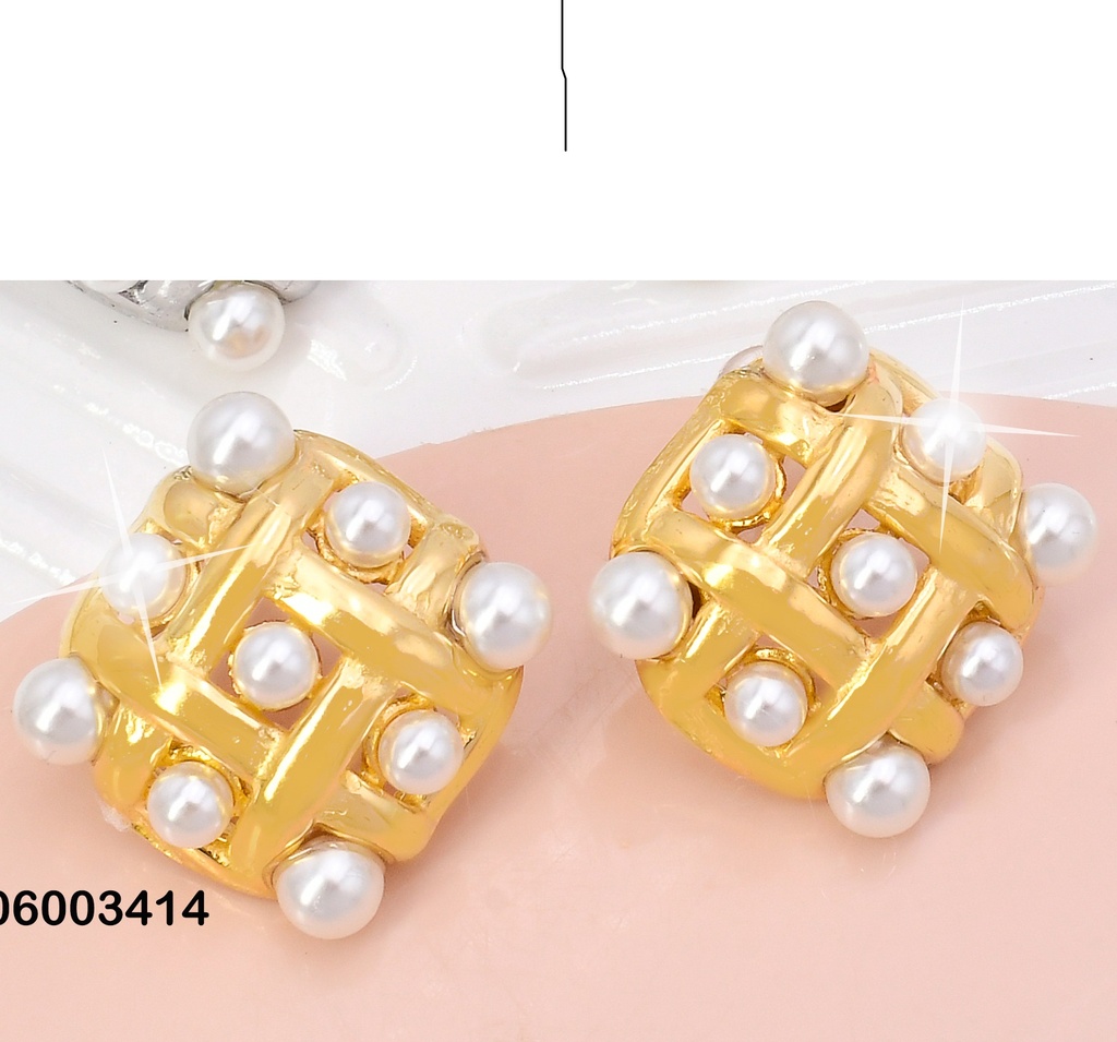ARETES ROMBOS GRAB.CUADROS C/9 PERLITAS VD084357-113