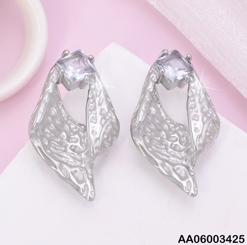 ARETES PLAT HOJA CORRUGADA/ZIRC. CUADRADA VD085076-113