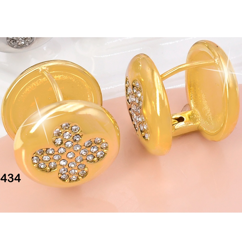 ARETES RD. DOBLE CARA FLOR 4 PET.ZIRC. VD084327-113