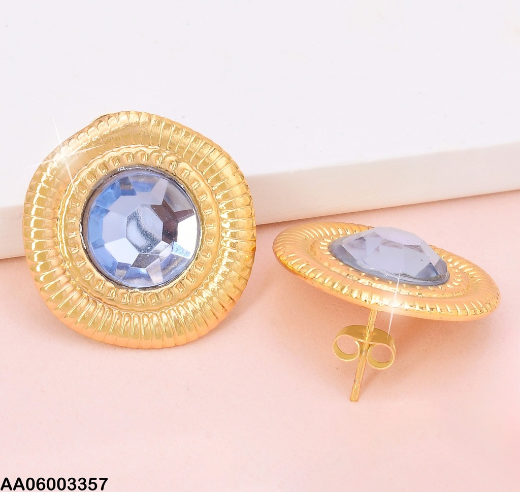 ARETES DOR RD LINEAS EN ESPIRAL/ZIRC CELESTE CENTRO EA1159-270