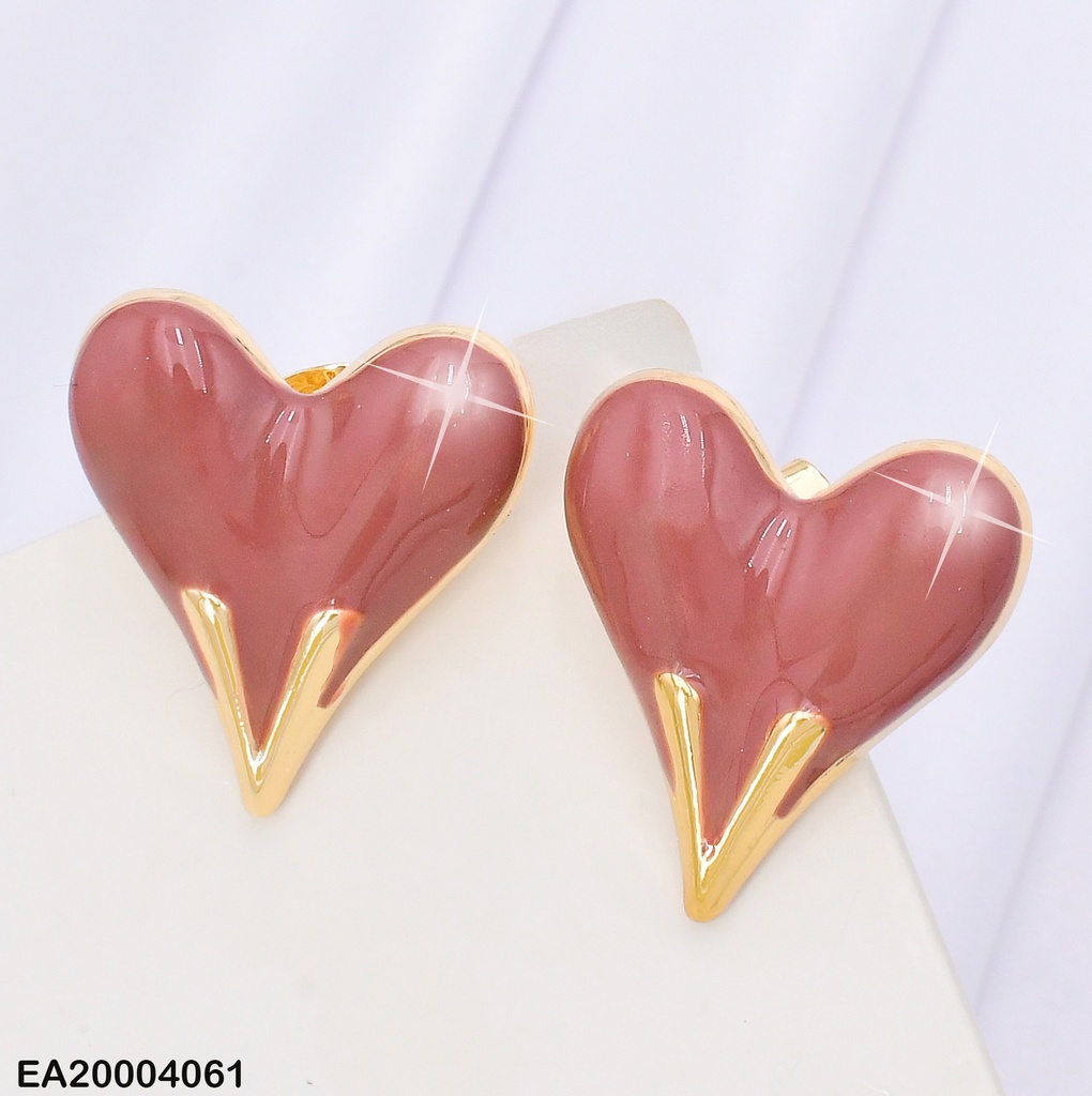 ARETES CORAZON INFLADO CAFE C/DOR.EE2227-9