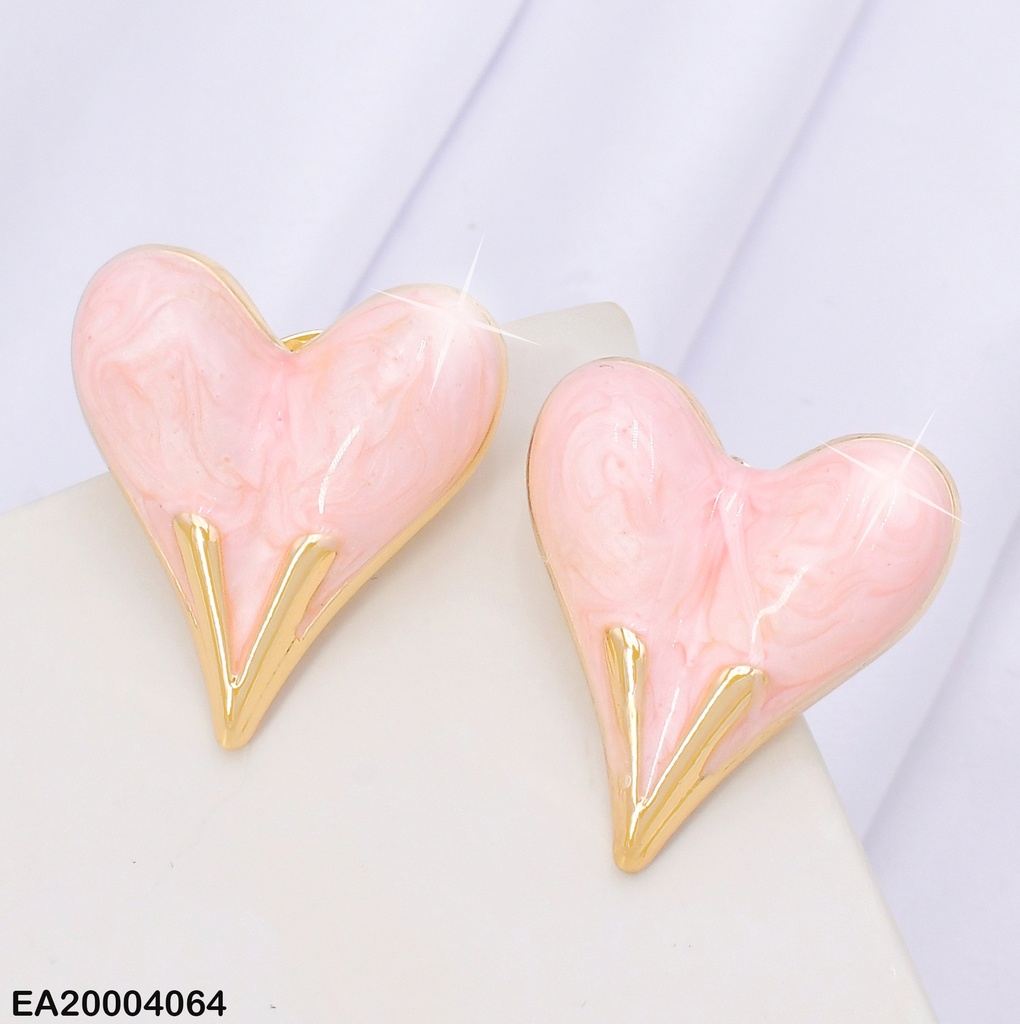 ARETES CORAZON INFLADO ROSA C/DOR.EE2230-9