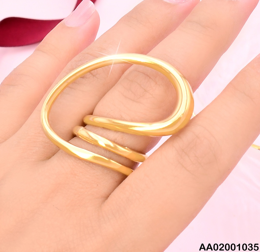 ANILLO DOBLE LINEA OVALO DIAGONAL 084206-113