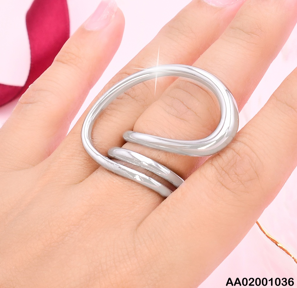 ANILLO PLAT. DOBLE LINEA OVALO DIAGONAL 084205-113