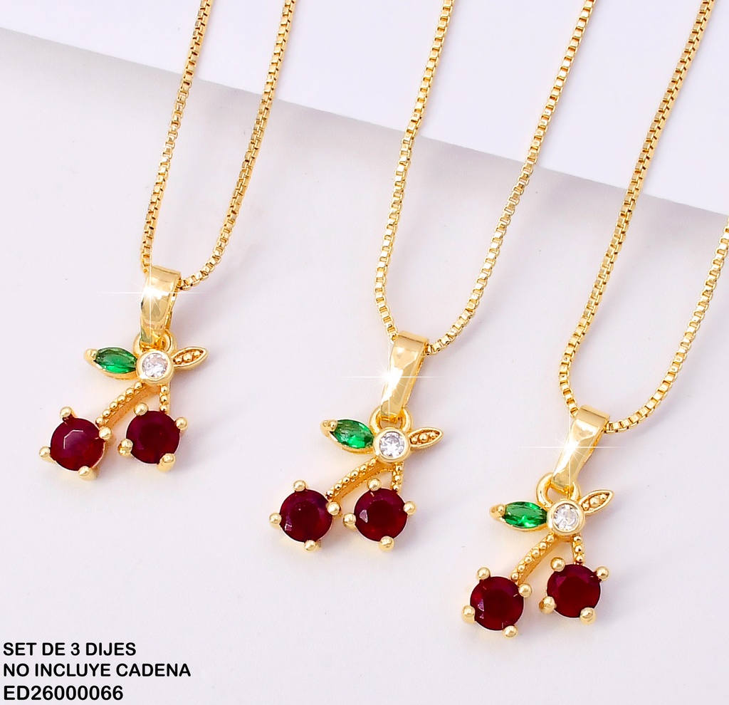 PAQ.3 DIJES PQ. CEREZAS ZIRCONIAS 009K8119-205