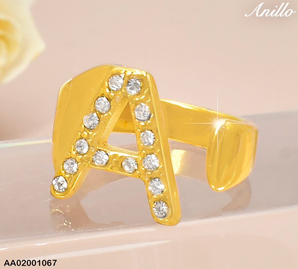 ANILLO DOR ZIRC LETRA"A" RA515-305