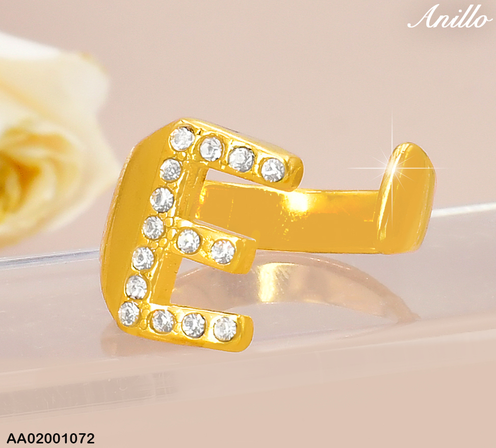 ANILLO DOR ZIRC LETRA"E" RA520-305