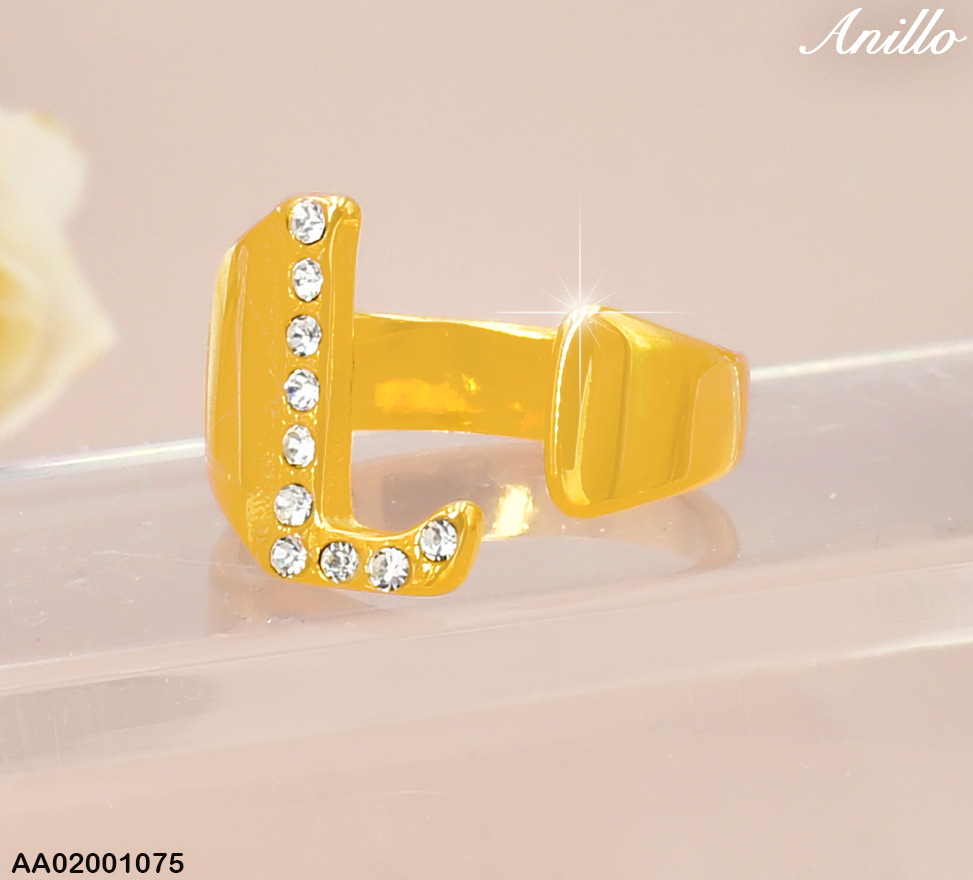 ANILLO DOR ZIRC LETRA"L" RA524-305