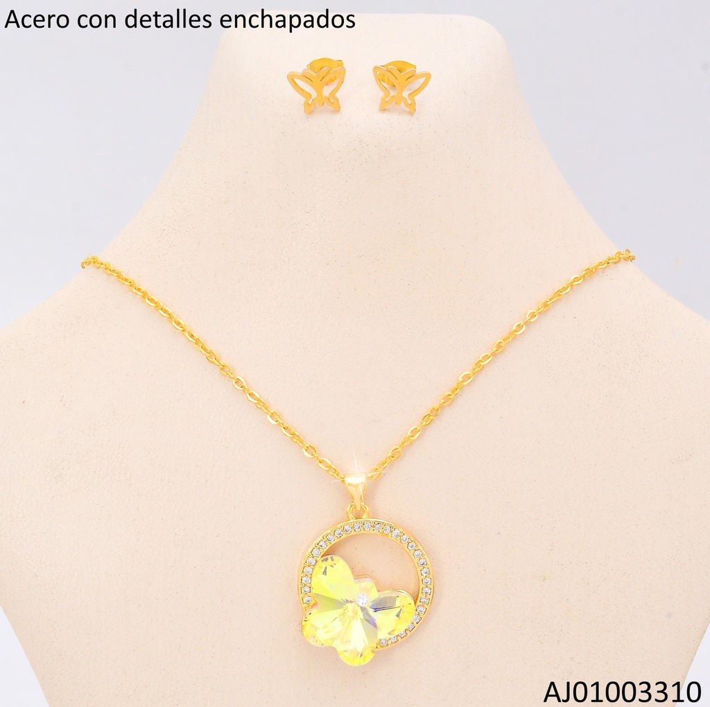 ARETES PLAT DOBLE CORAZON/ESTRELLAS  CENTRO EA966-45