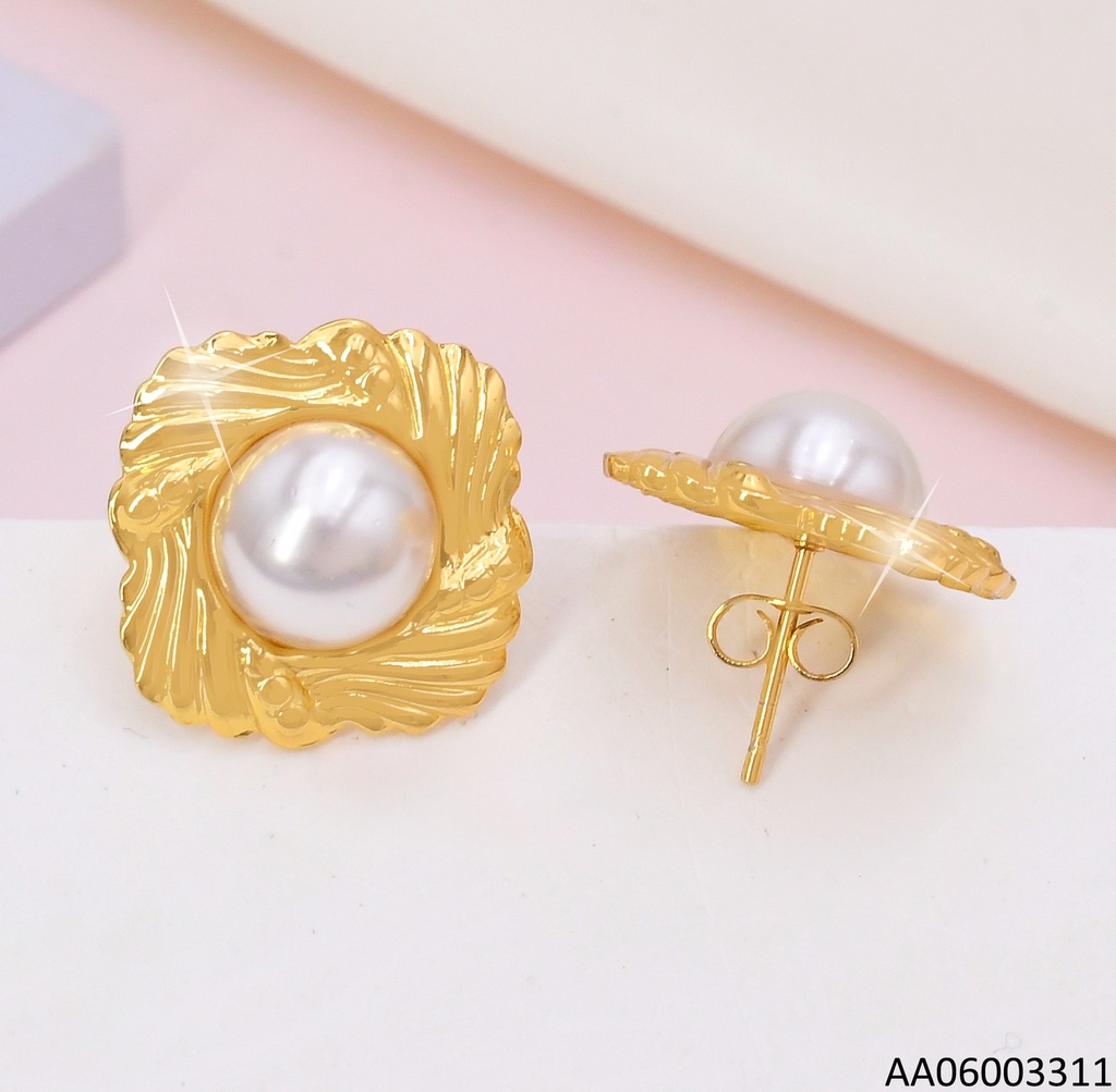 ARETES CUADRO /PERLA CENTRO EA992-303