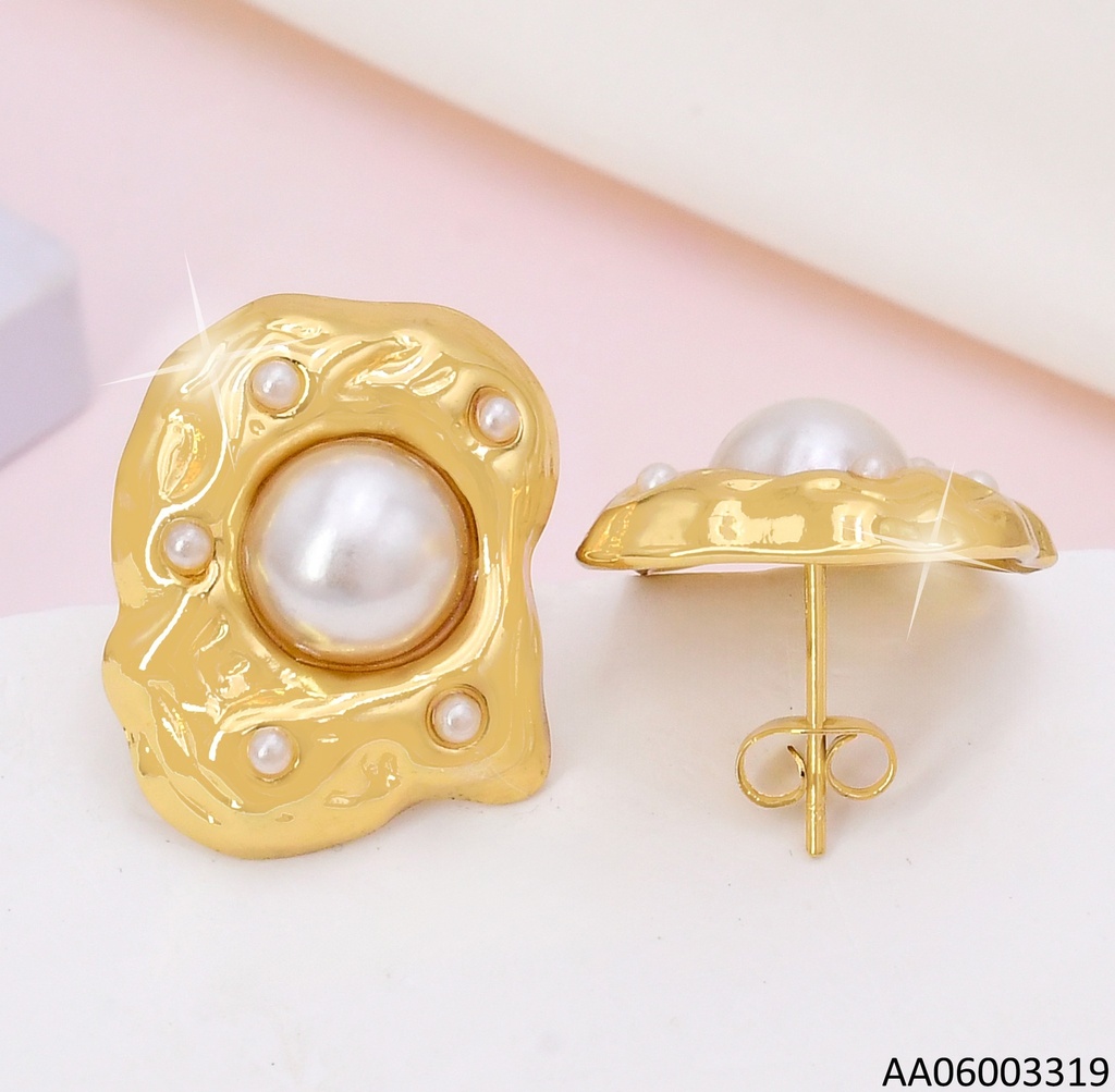 ARETES DOR RECT. IRREGULAR PERLAS/ PERLA GR CENTRO EA1002-303