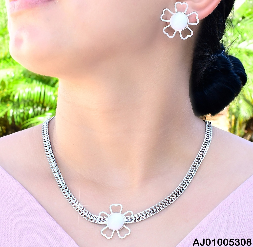 JUEGO PLAT CROQUI FLOR/ PIEDRA BLANCA CENTRO SA907-45