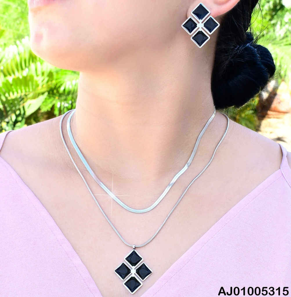 JUEGO PLAT FORMADO POR 4 ROMBOS NEGROS SA910-302
