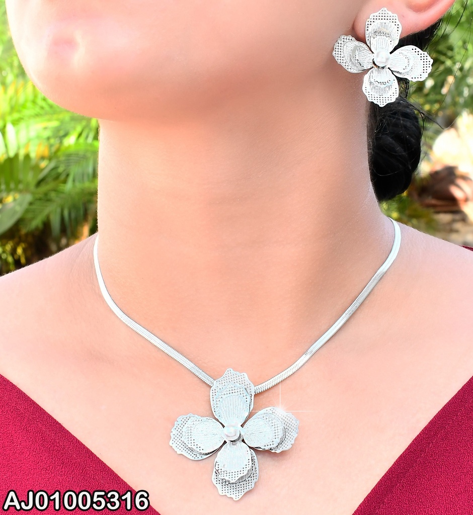 SET PLAT FLOR CALADA / PERLA CENTRO SA911-45