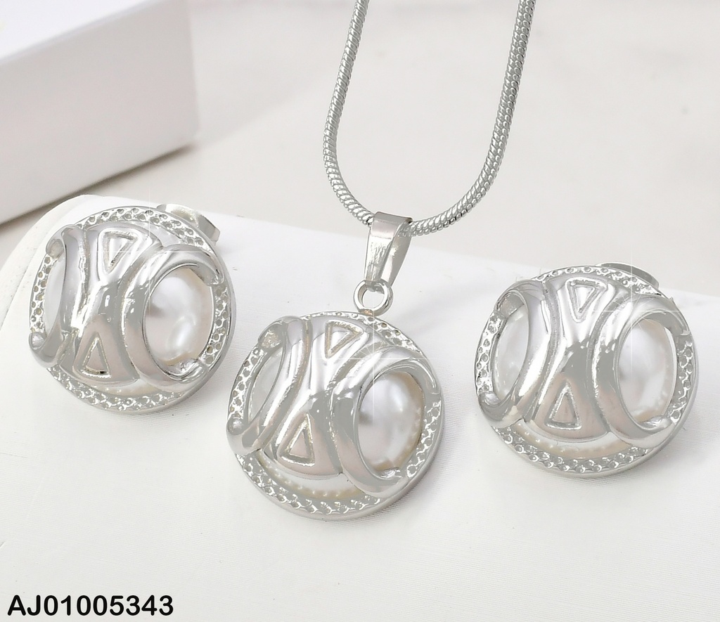 SET PLAT. PERLA BLANCA C/MASCARA SA943-45