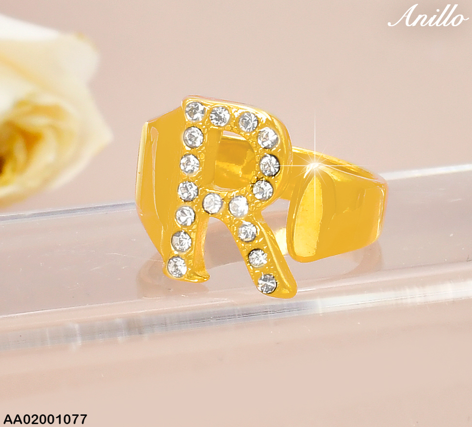 ANILLO DOR ZIRC LETRA"R" RA526-305