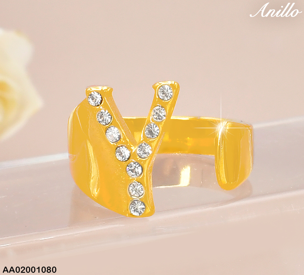 ANILLO DOR ZIRC LETRA"Y" RA529-305
