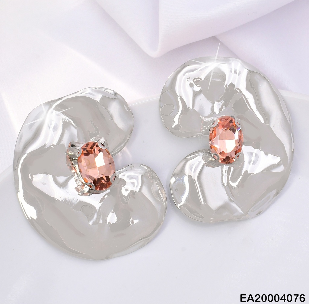 ARETES PLAT "C" IRREGULAR ZIRC ROSA CENTRO EE1879-301