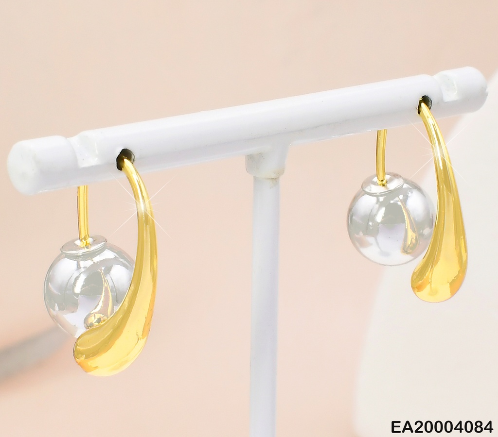 ARETES DOR LINEA DOR/ PELOTITA PLAT COLGANTE EE2049-9