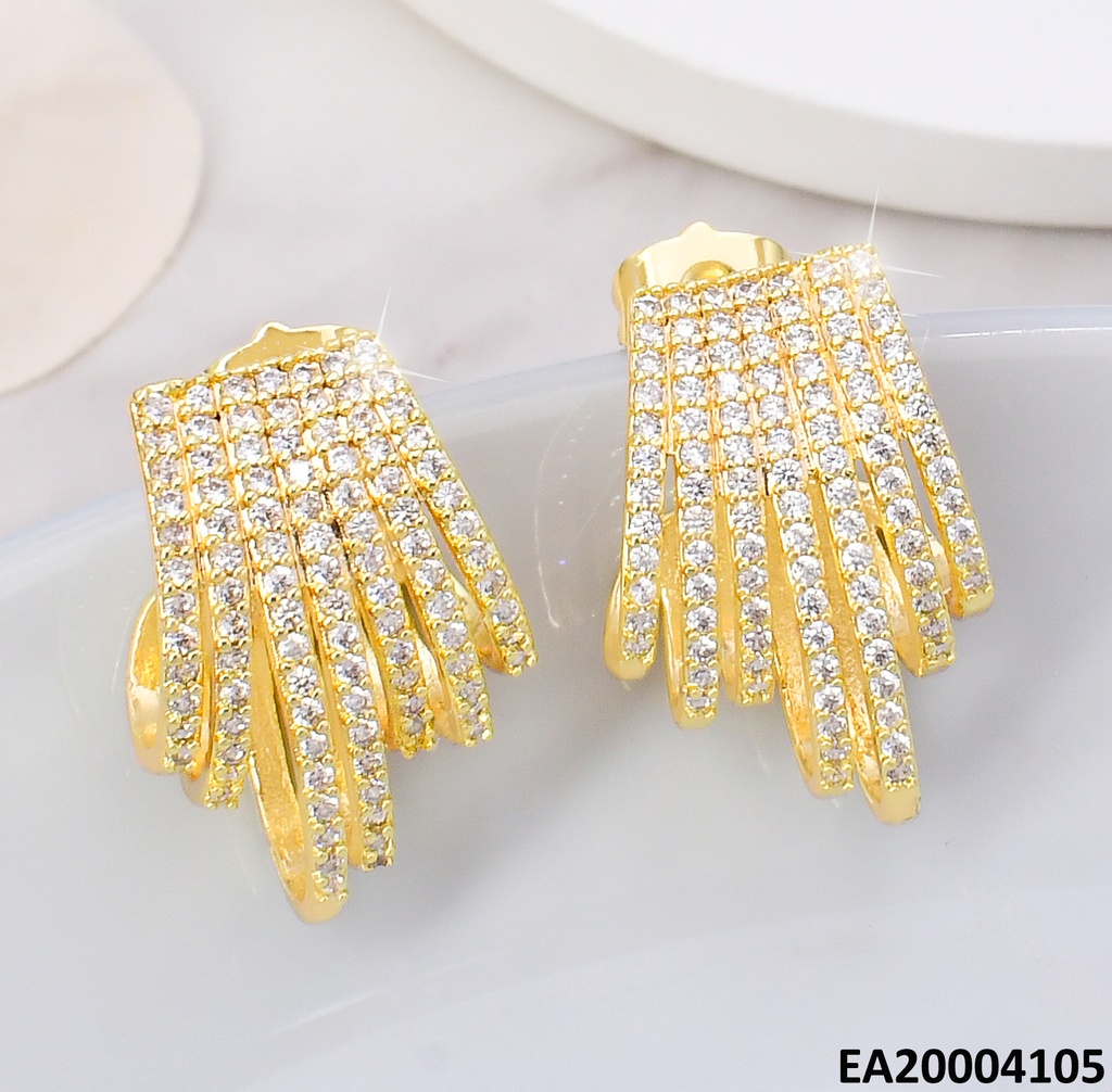 ARETES 7 LINEAS ZIRCONIAS EN "J" EE2066-284