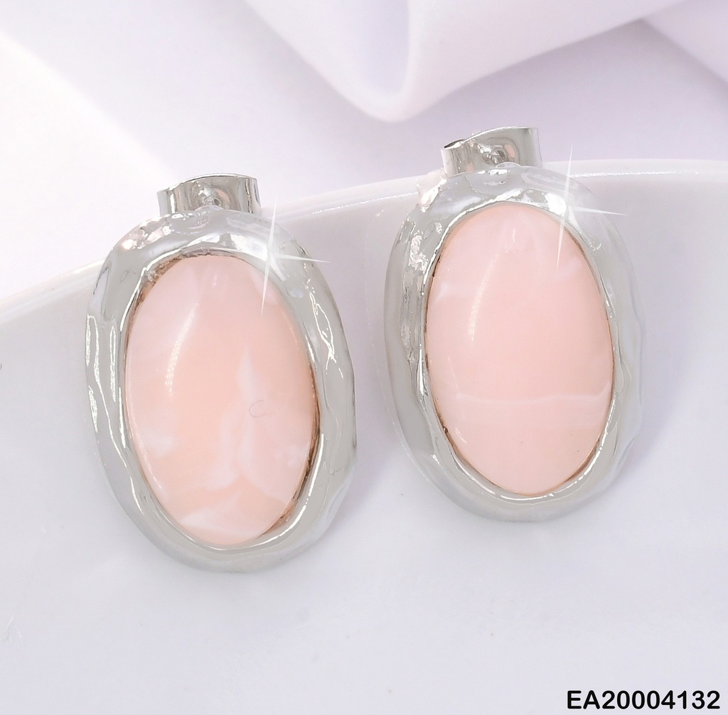 ARETES CROQUI PLAT/ OVALO ROSA CENTRO EE2163-301