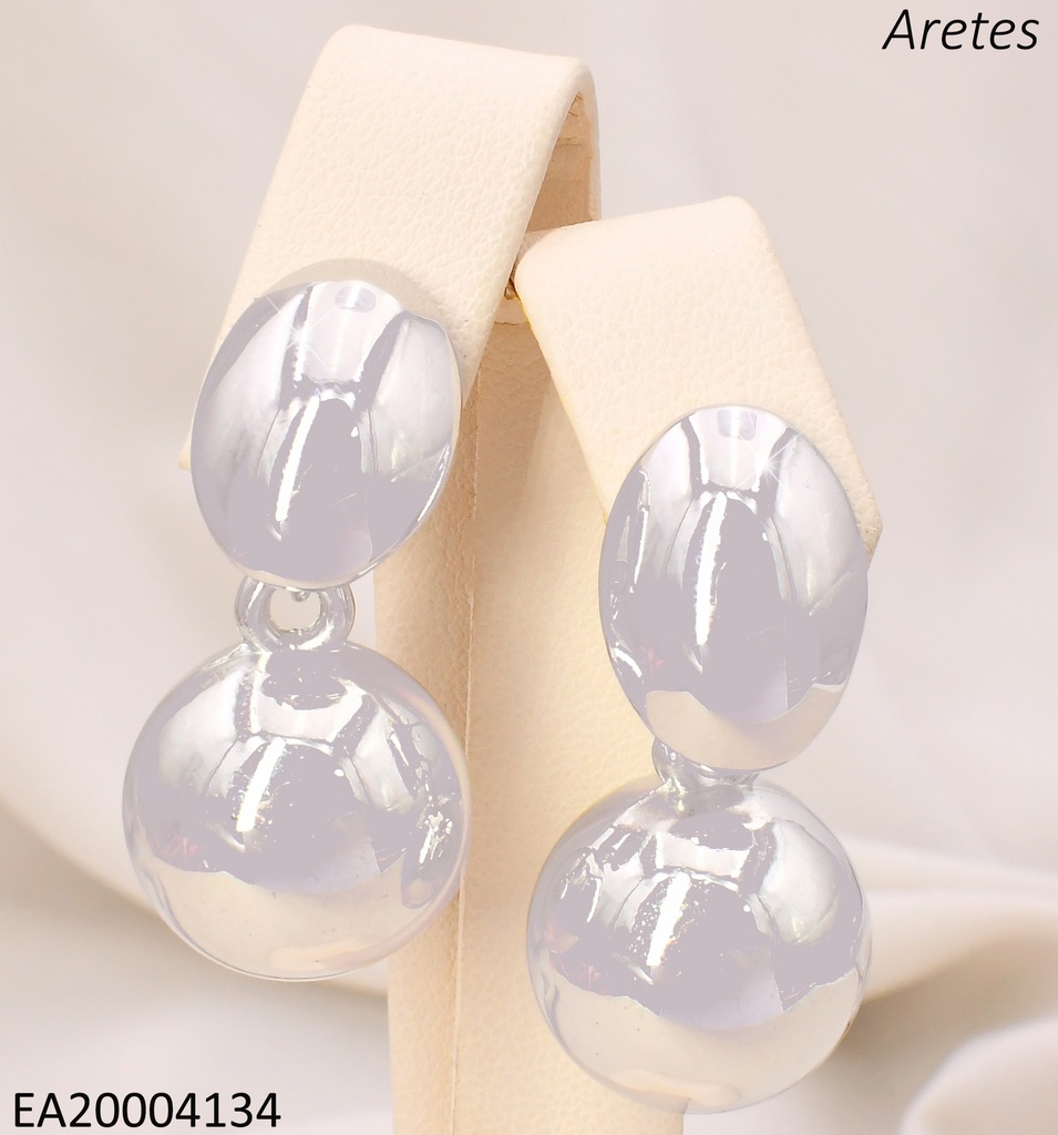 ARETES PLAT. OVALO C/PELOTA COLGANTE EE2183-301