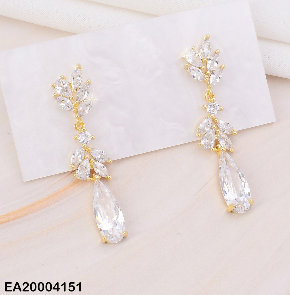 ARETES ZIRCONIAS HOJAS-GOTA EE2216-3