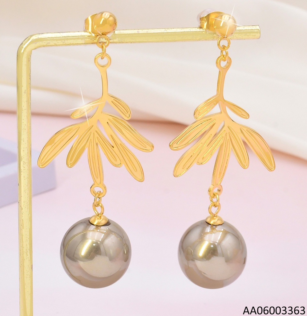 ARETES DOR HOJITAS/ ESFERA DOR COLGANTE EA1168-45