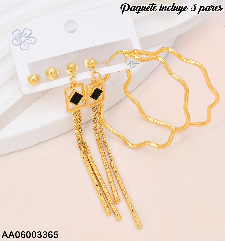 PAQ.3 PARES ARETES ESF/ROMBO/CROQUI FLOR SA922-270