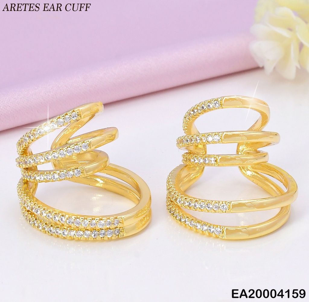 ARETES EAR CUFF VARIOS CIRCULOS C/ZIRC.