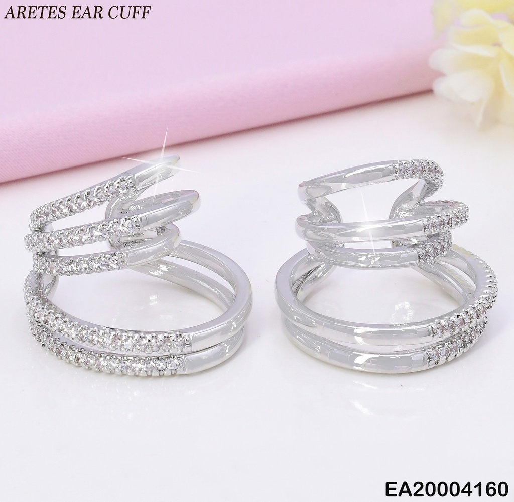 ARETES PLAT.EAR CUFF VARIOS CIRCULOS C/ZIRC. EE2240-294