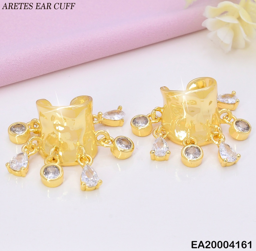 ARETES EAR CUFF C/GOTAS ZIRC.COLGANTES EE2241-294