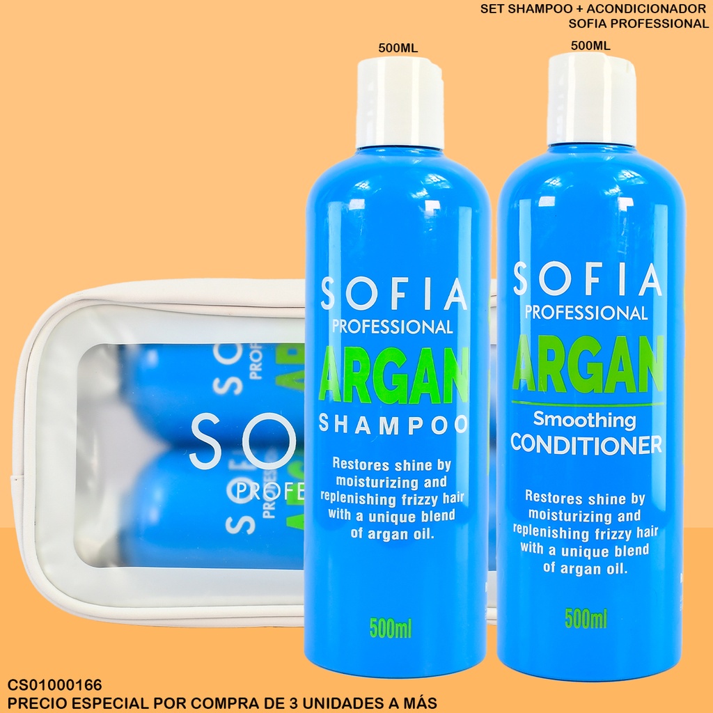 SET SHAMPOO+ACOND. ARGAN SOFIA PROFESIONAL 500ML