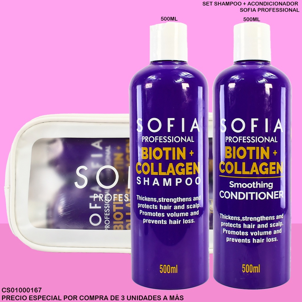 SET SHAMPOO+ACOND. BIOTIN SOFIA PROFESIONAL 500ML