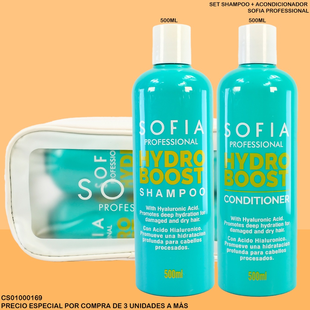 SET SHAMPOO+ACOND. HYDRO BOOST SOFIA PROFESIONAL 500ML