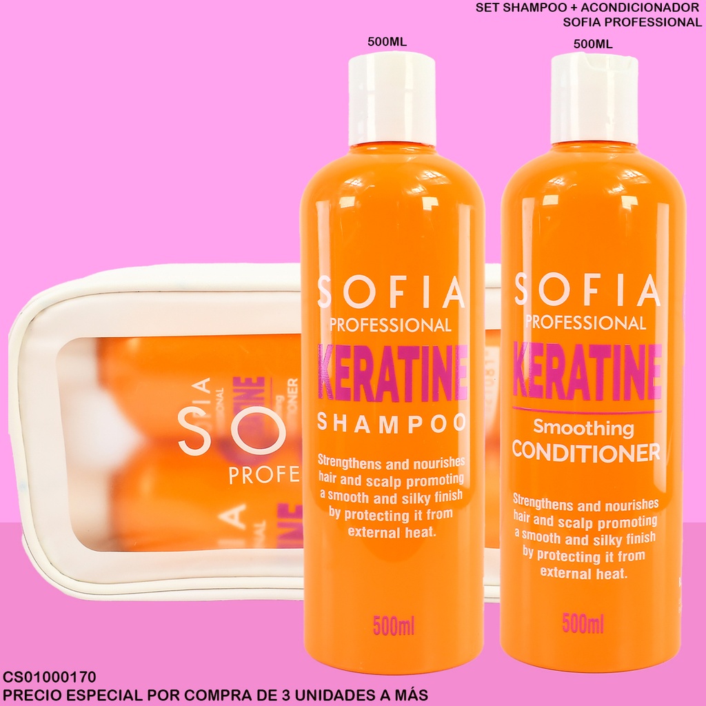 SET SHAMPOO+ACOND. KERATINE SOFIA PROFESIONAL 500ML