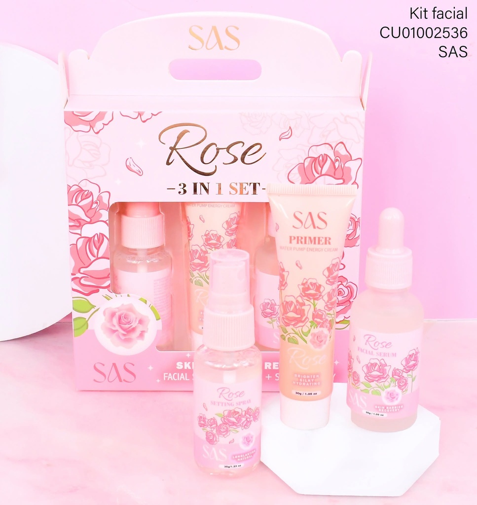 KIT ROSE 3 PCS SERUM/PRIMER/FIJADOR (SAS) SAH076