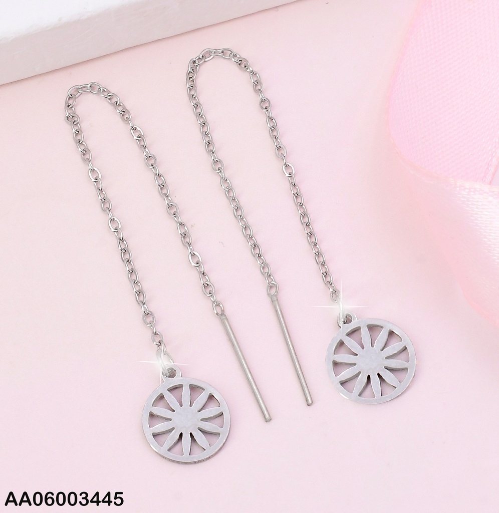 ARETES PLAT.VIOLADORAS RUEDA CARRETA A8588