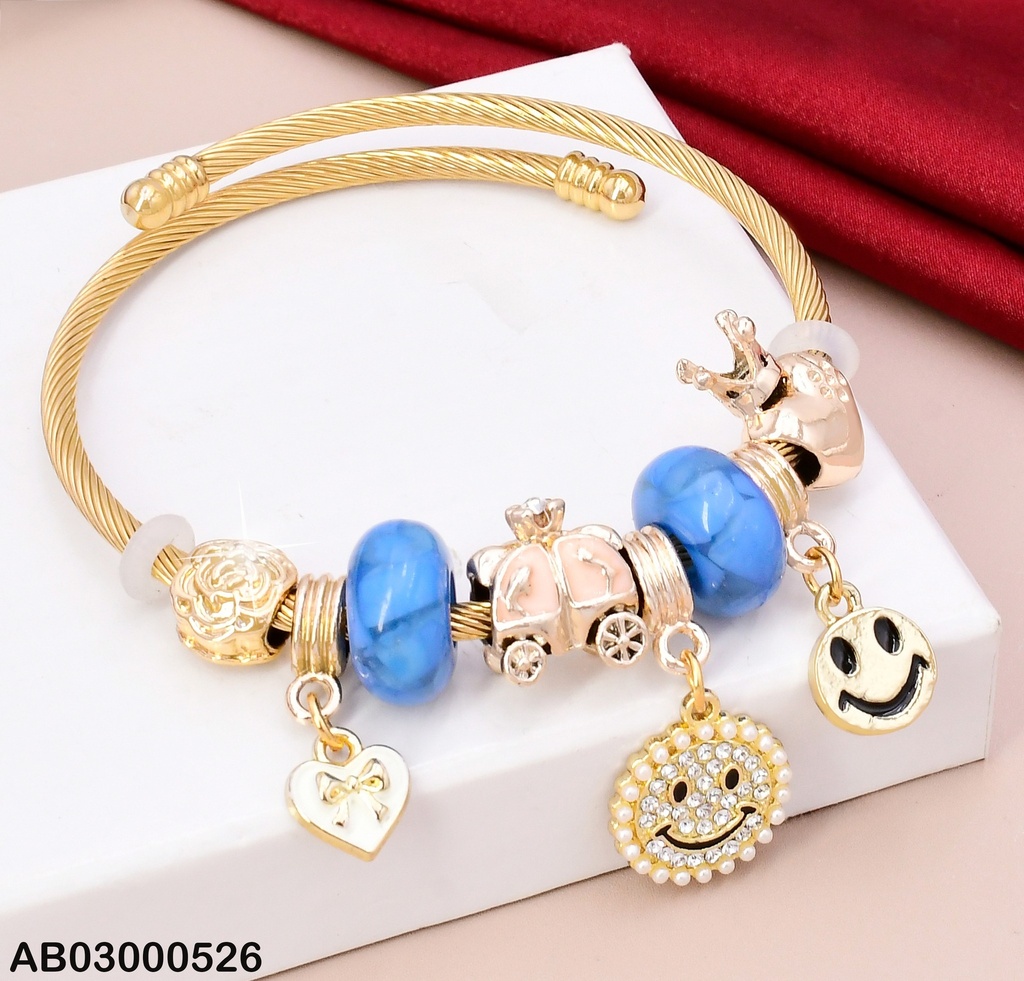BRAZALETE DOR DETALLES/ FLOR/CORAZON/CARROSA/CARITA /RUEDA COL SURT A5457-100