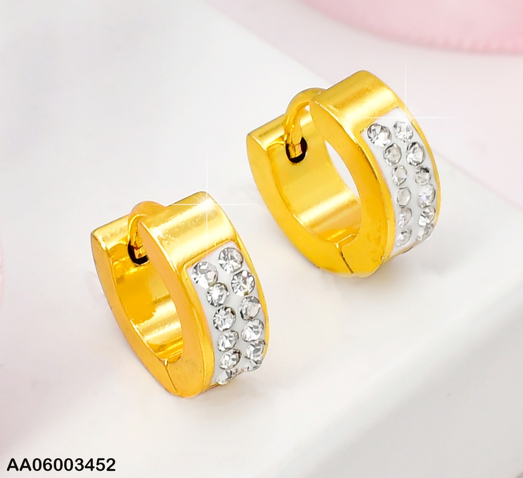 ARETES HUGGIES LINEAS ZIRCONIAS DISEÑOS SURTIDOS K7154