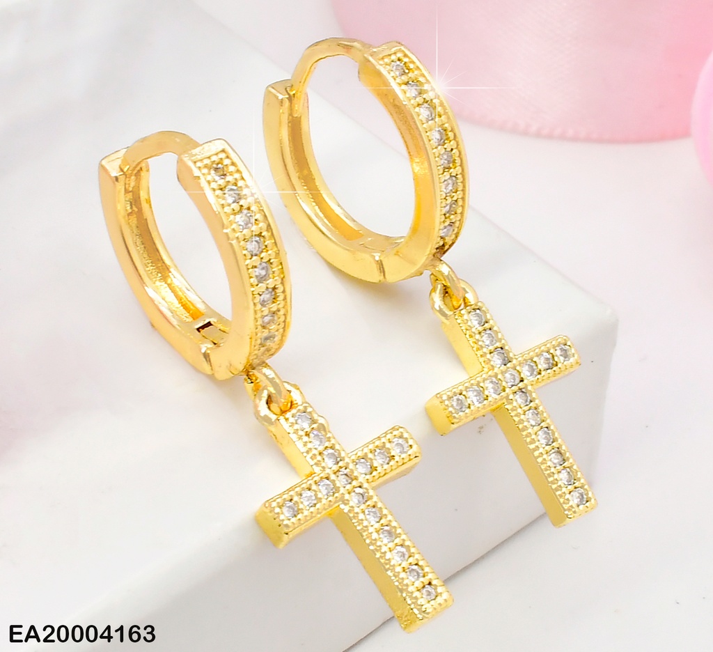 ARETES HUGGIES ZIRCONIAS,CRUZ COLGANTE ZIRC.W2897