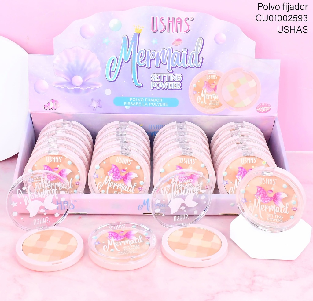 POLVO COMPACTO FIJADOR MERMAID  USHAS UF024 (02)