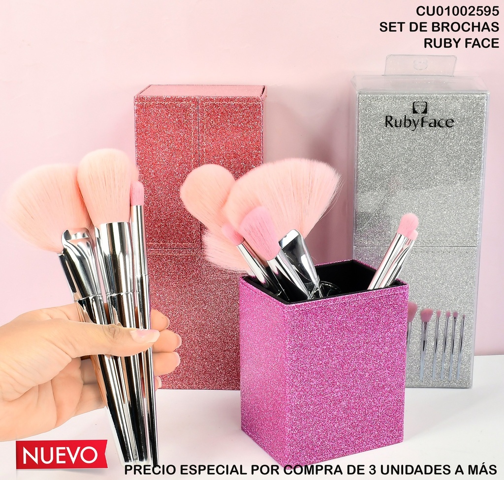 SET BROCHAS 7PCS ESTUCHE ESCARCHADO CTST07