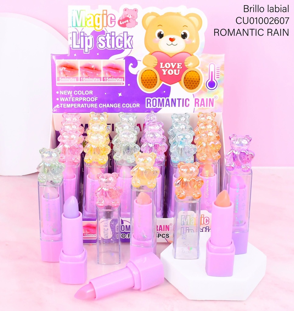 LABIAL MAGICO ROMANTIC RAIN TAPA OSITO SURT. R1397